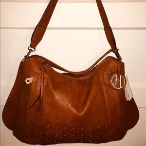 Joelle Hawkens Caramel Brown Vegan Leather Hobo
